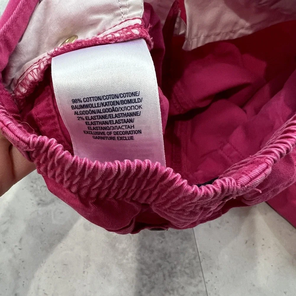 Ralph Lauren Girls Pink Skinny Pants 24 M Cotton Big Pocket‎ Logo